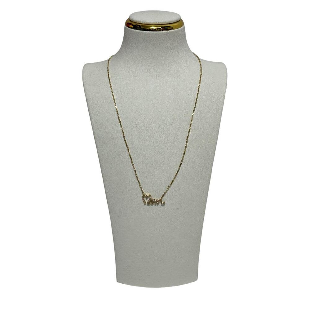 Kate Spade Love You, Mom Pendant Necklace Clear/Gold One Size